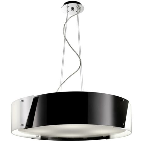 Lámpara de techo “Argus” de 8 focos (8xE27) (60W máximo 230V) IP20 Ø87cm fabricada en aluminio y metacrilato color negro (1/4)