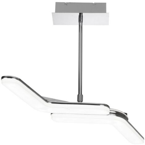Lámpara LED SMD de techo “Boomerang” (30W 3000K 1920lm) IP20 40x20x72cm fabricada en PVC y aluminio color blanco y cromo (1/3)