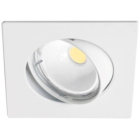 Empotrable cuadrado con foco basculante “Eclo” GU5.3 IP20 8x8cm fabricado en aluminio color blanco (1/2)