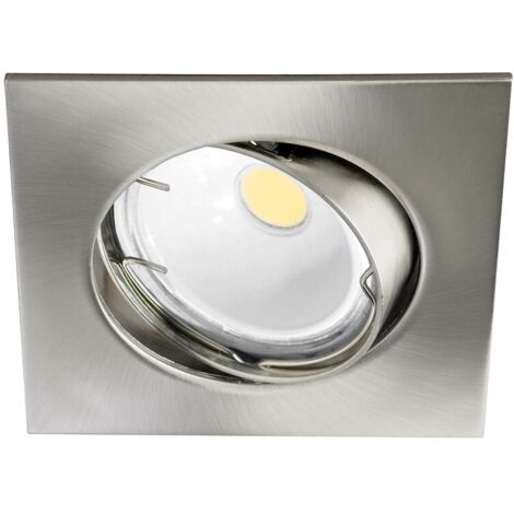 Empotrable cuadrado con foco basculante “Eclo” GU5.3 IP20 8x8cm fabricado en aluminio color níquel (1/3)