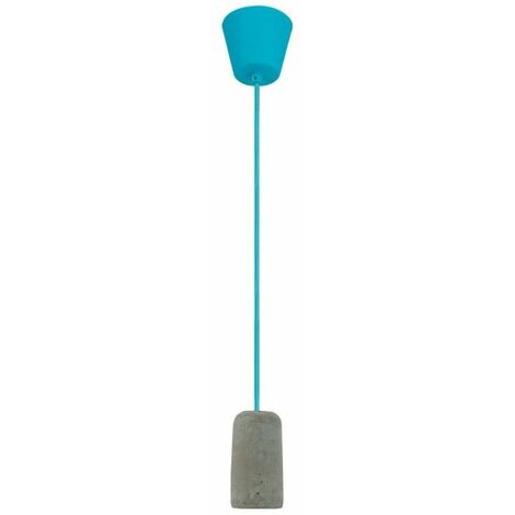 Portalámparas colgante 230V IP20 Ø5x150cm fabricado en metal y textil color cemento y azul (1/4)