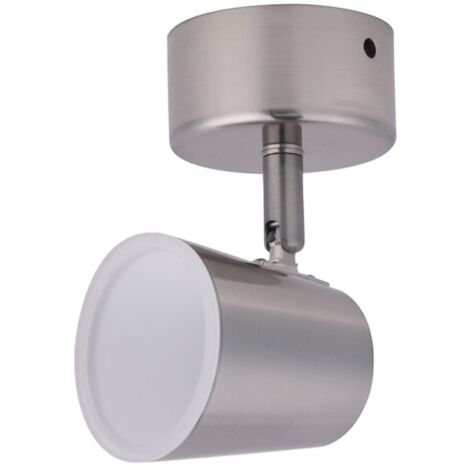 Foco LED orientable “Ice” (5W 4000K 340lm) IP20 fabricado en aluminio y acrílico color níquel (1/2)