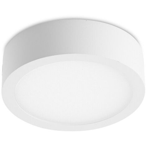 Downlight LED "Kaju" de superfie (8W 3000K 680lm) IP20 Ø9cm fabricado en aluminio color blanco (1/3)