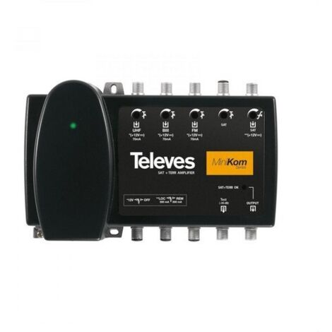Central amplificador MINIKOM MATV+FI 4E/1S F FM-BIII-U-FI
