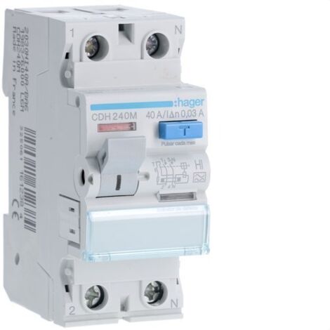 HAGER CDH240M  Diferencial 2P 40A 30mA tipo HI