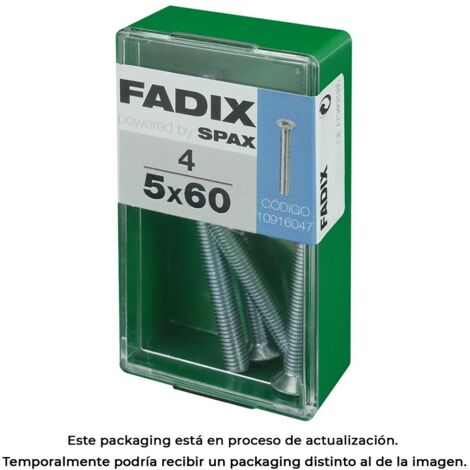 Caja de 4 unidades de tornillo métrico con cabeza plana M 5x60mm Fadix (1/3)