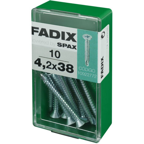 Caja s 10 unid. tornillo rosca chapa cp autot. cinc 4,2x38mm fadix (1/2)