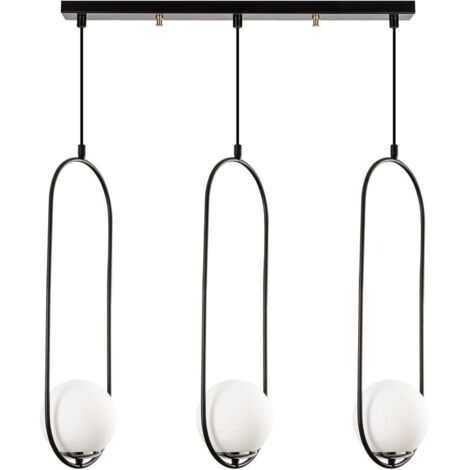 Lámpara de techo colgante "Model 7" de tres luces (3xE27) – Negro