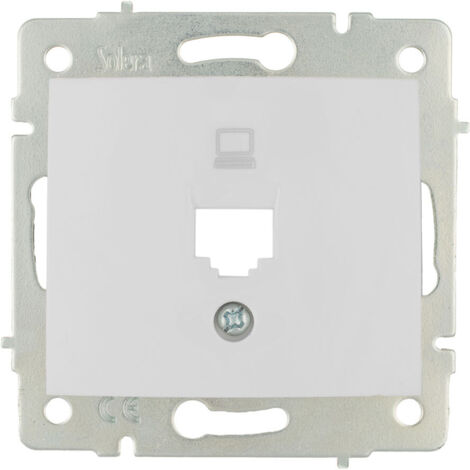 Tapa Chasis Toma Datos RJ45 Empotrar Blanco Solera (1/2)