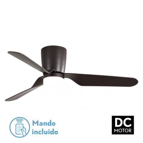 Ventilador de techo "Kochi" regulable con mando a distancia (18W 3CCT 2350lm) IP20 color marrón