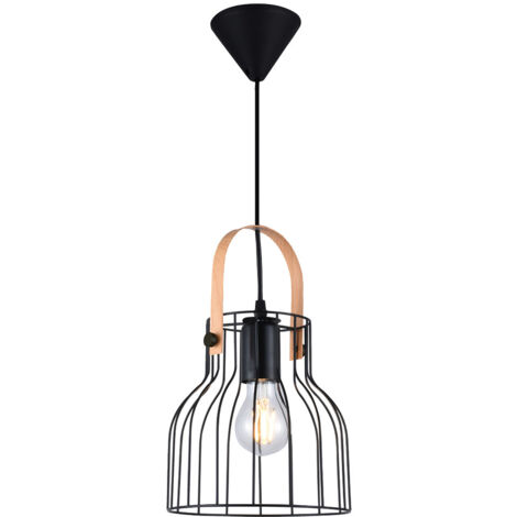 Lámpara colgante Serie Fundi E27 Ø190mm Negro (1/2)