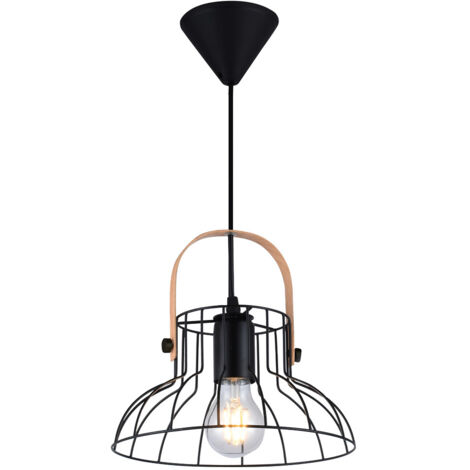 Lámpara colgante Serie Fundi E27 Ø240mm Negro (1/2)