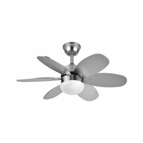 Ventilador de techo "Alves" con control remoto 2xE27 (20W motor DC 45dB) IP20 color níquel y haya