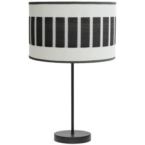 Sobremesa alto ivanna 1xe27 negro/blanco-madera negra 62x30x30 cm (1/2)
