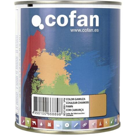 COFAN esmalte sintético (750 ml) color gamuza , Esmalte sintético al disolvente disponible en una amplia gama de colores y tonalidades fabricado a base de resinas alquídicas. Buena