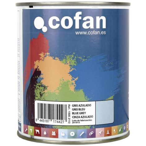 COFAN esmalte sintético (750 ml) gris azulado , Esmalte sintético al disolvente disponible en una amplia gama de colores y tonalidades fabricado a base de resinas alquídicas. Buena