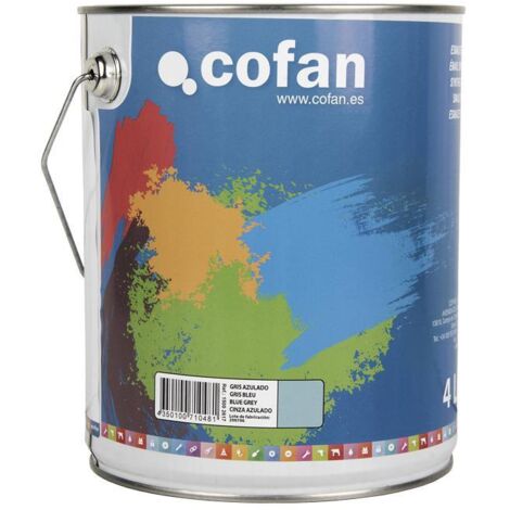COFAN esmalte sintético (4 l) gris azulado , Esmalte sintético al disolvente disponible en una amplia gama de colores y tonalidades fabricado a base de resinas alquídicas. Buena es