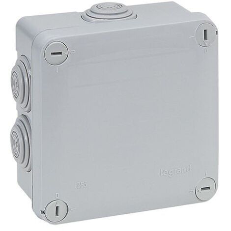 LEGRAND 092022  Caja plexo cuadrada con 7 conos IP55/IK07 105x105x55mm con tapa opaca de cierre con tornillos fabricada en term
