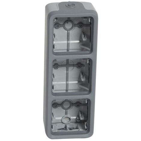 LEGRAND 069679 PLEXO  Caja superficie vertical 3 posiciones gris