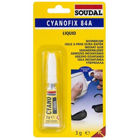 SOUDAL SUPER GLUE PEGAMENTO LÍQUIDO SECUNDARIO PARA CERÁMICA, METAL, PLÁSTICO Y CUERO