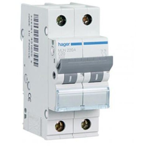 HAGER MUN510A  Interruptor automático 1P+N 10A curva-C 6kA