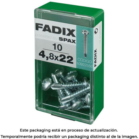 Caja s 10 unid. tornillo rosca chapa cr autot. 4,8x22mm fadix (1/2)