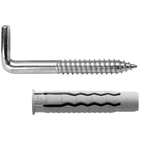 kit sanitario alcayata con taco ø 12 x 60 mm. fijación calentadores / termos de agua