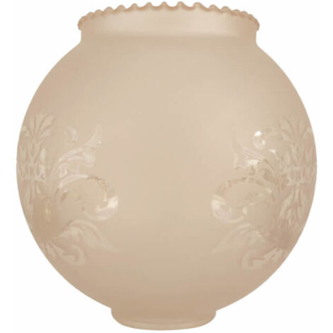 Tulipa de cristal bola con dos bocas AMBAR mate 14cm con apertura de 4,5cm