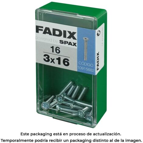 Caja de 16 unidades de tornillo métrico con cabeza plana M 3x16mm Fadix (1/3)