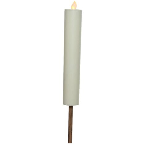 Vela Solar Efecto Llama Ø4x90cm Blanca Lumineo