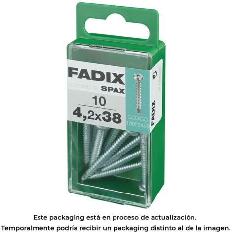 Caja de 10 unidades de tornillo de rosca chapa con cabeza redonda autotaladrante 4,2x38mm Fadix (1/2)