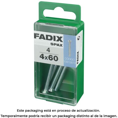 Caja de 4 unidades de tornillo métrico con cabeza plana M 4x60mm Fadix (1/3)