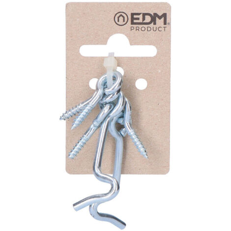 2 Aldabillas Doble Hembrilla 50mm Zinc en Cartón Colgante EDM (1/2)