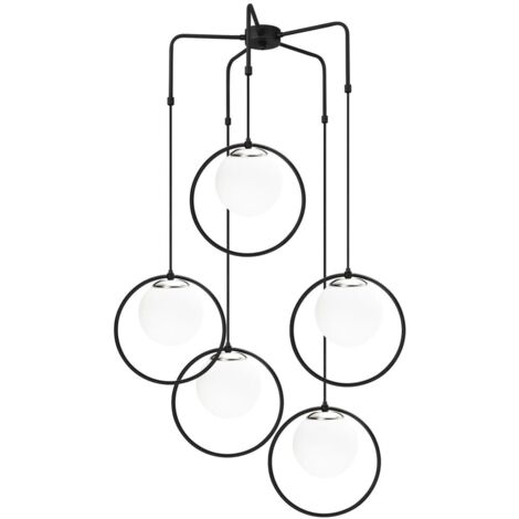 Lámpara de techo colgante "Model 10" de 5 luces (5xE27) – Negro (1/3)