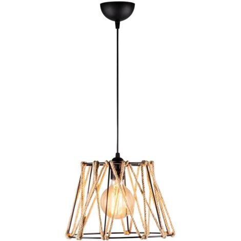 Lámpara de techo colgante "Model 18" E27 – Negro/Natural (1/4)