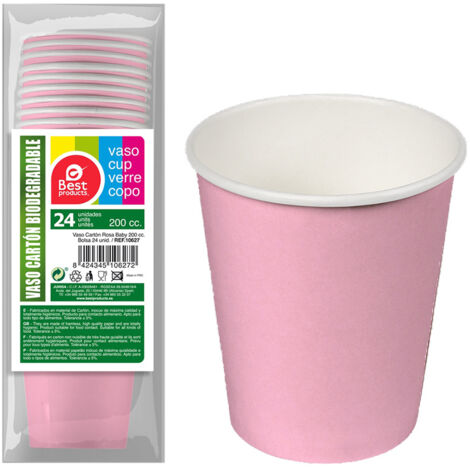 PACK 24UD VASOS CARTÓN ROSAS BABY 200CC BEST PRODUCTS GREEN