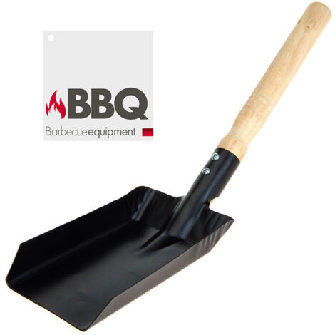 Pala metálica para carbón de barbacoa color negro 9,5x37,5cm bbq