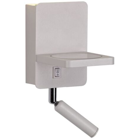 Aplique LED "Rob" con puerto USB y cargador wireless (8W 3000K 532lm) – Blanco mate (1/3)