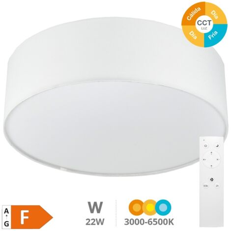 Plafón techo LED de tela Kasker 22W 3000K a 6500K regulable Blanco (1/5)