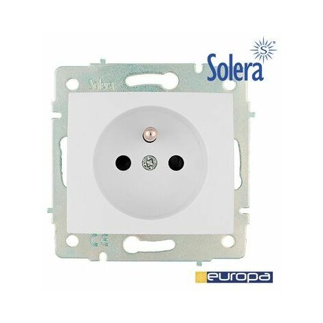 Base de enchufe Solera Europa erp60/2u Doble Obturador Blanco Empotrado 250  V 16 A 