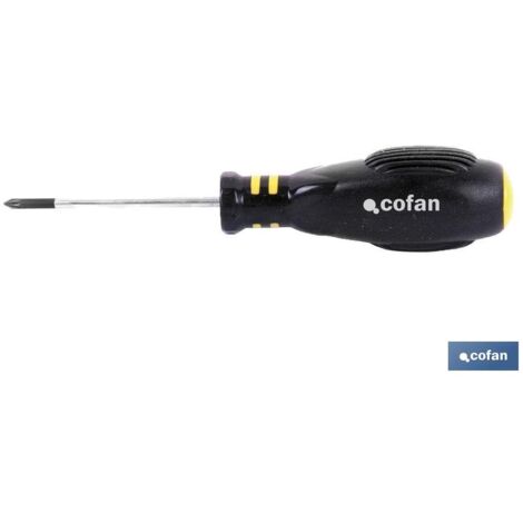 COFAN destornillador pozidrive pz. 2 x 100 , Destornillador pozidriv modelo Victoria con placa trasera de golpeo y varilla total hasta el final del mango, con huella desde PZ-0 has