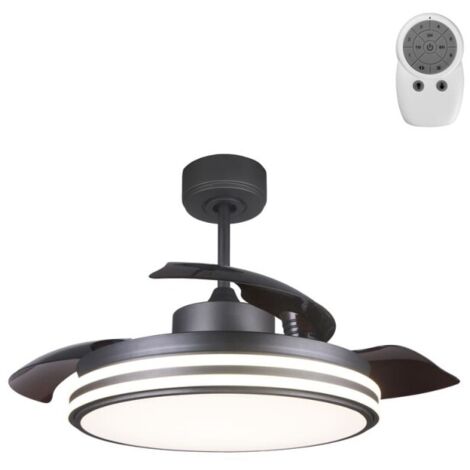 Ventilador de techo LED “Louis” regulable con control remoto (35W 3CCT 3070lm) IP20 Ø106cm color negro (1/3)