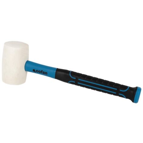 COFAN maceta de goma 680 g blanca , Maceta con cabeza de goma fabricada en caucho de color blanco. Cuenta con un mango fabricado en fibra de vidrio muy cómodo, ergonómico y práctic