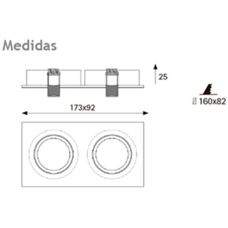Foco rectangular IP20 inoxidable (1/2)