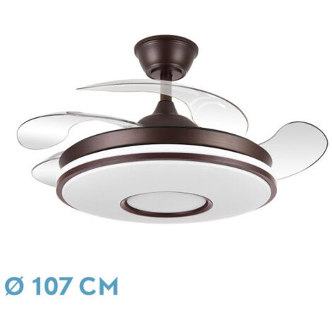Ventilador Dc Dani 72w 6117lm Marron 4 Asp.desp. 108d 3000-4000-6000k Remoto, Memoria Y Temporizador