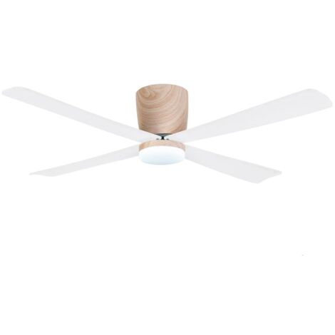 Ventilador de techo LED “Surat” regulable con control remoto (18W 3CCT 1600lm) IP20 Ø122cm color madera y blanco (1/5)