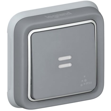 LEGRAND 069821 PLEXO  Pulsador luminoso empotrar gris (1/2)