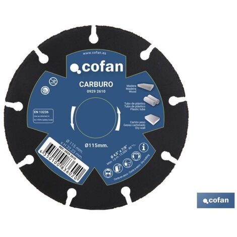 Disco Especial De Carburo Para Materiales Blandos Ø115x1 mm (1/2)