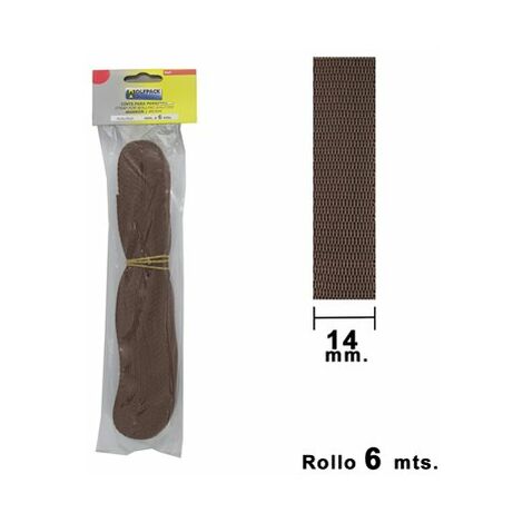 Cinta Persiana Wolfpack Marrón 14 mm. Rollo 6 Metros