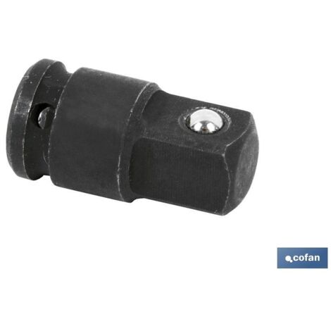 COFAN adaptador 3/8 hembra - 1/4 macho , Adaptador de impacto negro de 1/4 a 3/8. Fabricadas en acero especial de Cromo-molibdeno fosfatado. Ideal para talleres mecánicos, servicio